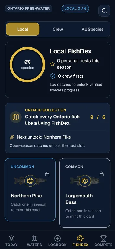 TackleDex FishDex collection of species cards
